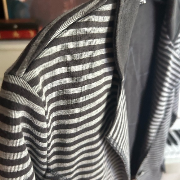 Gray Striped Boho Blazer with Star Detail Size 10 - Picture 15 of 16